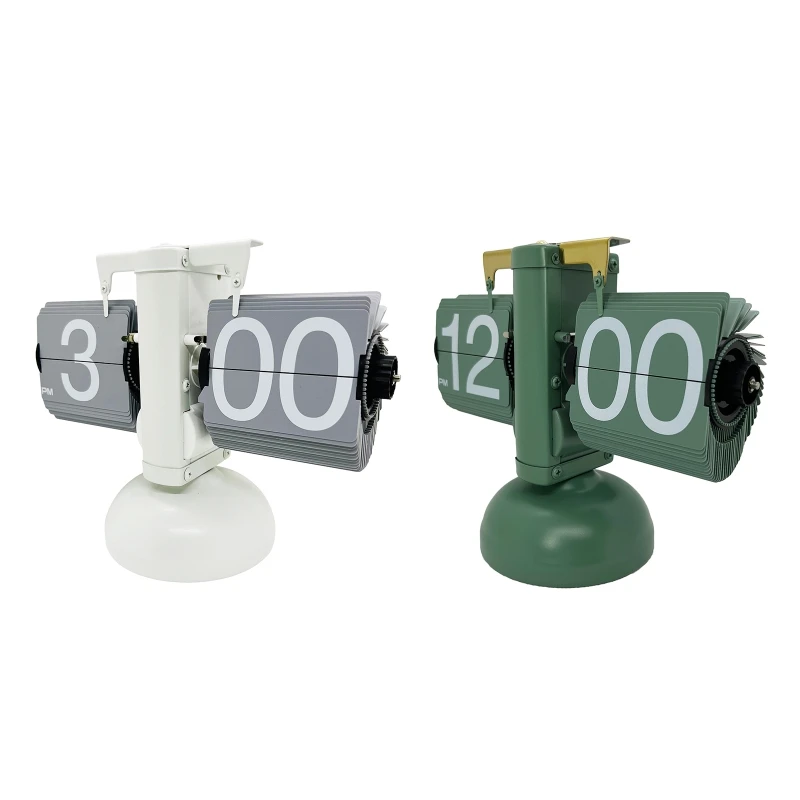 

Automatic Flip Digital Clock Table Stainless Steel Single Foot Turn Page for Home Bedroom Living Room Office Gift Drop Shipping