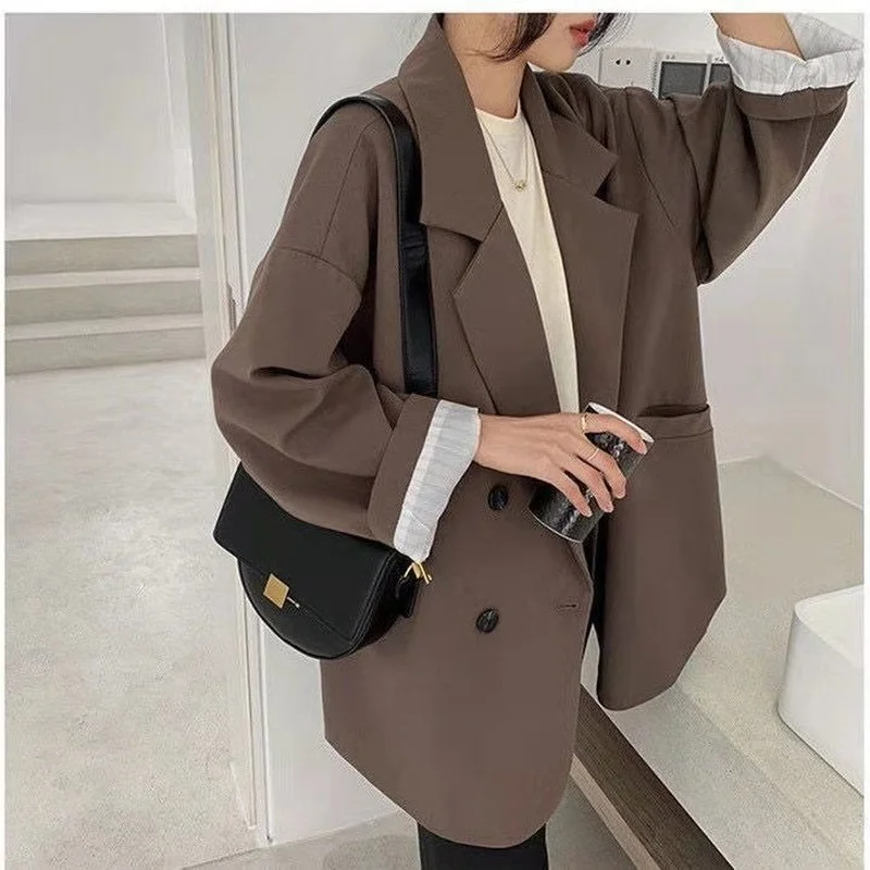 Women's Blazer Coats Spring Autumn Fashion Korean Version Loose Top Coat Office Work Clothes Grace Fall Jacket for Women 2023