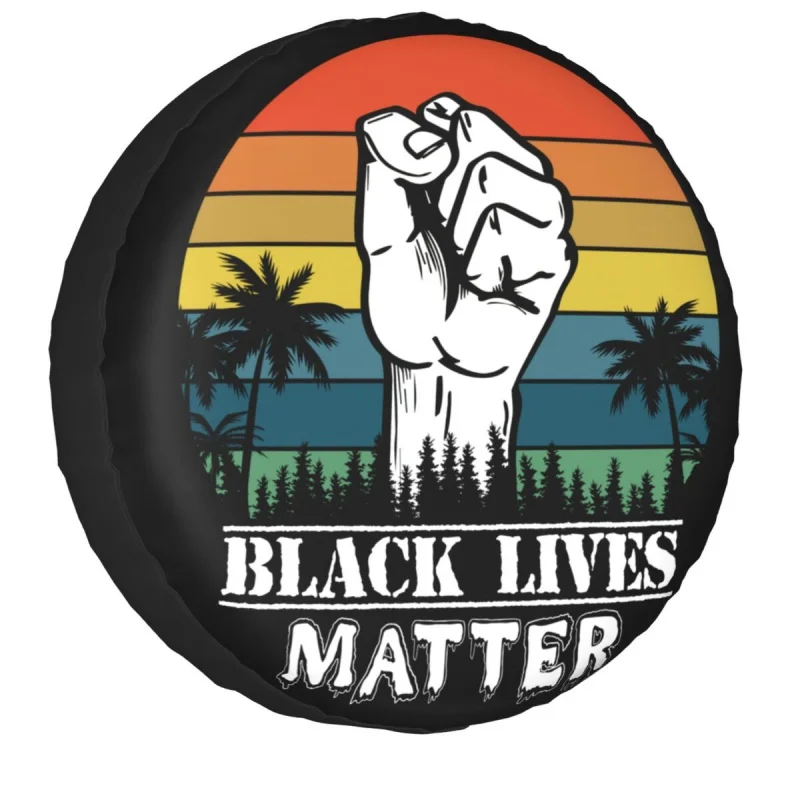 Vintage Black Lives Matter Spare Wheel Tire Cover Case Bag P