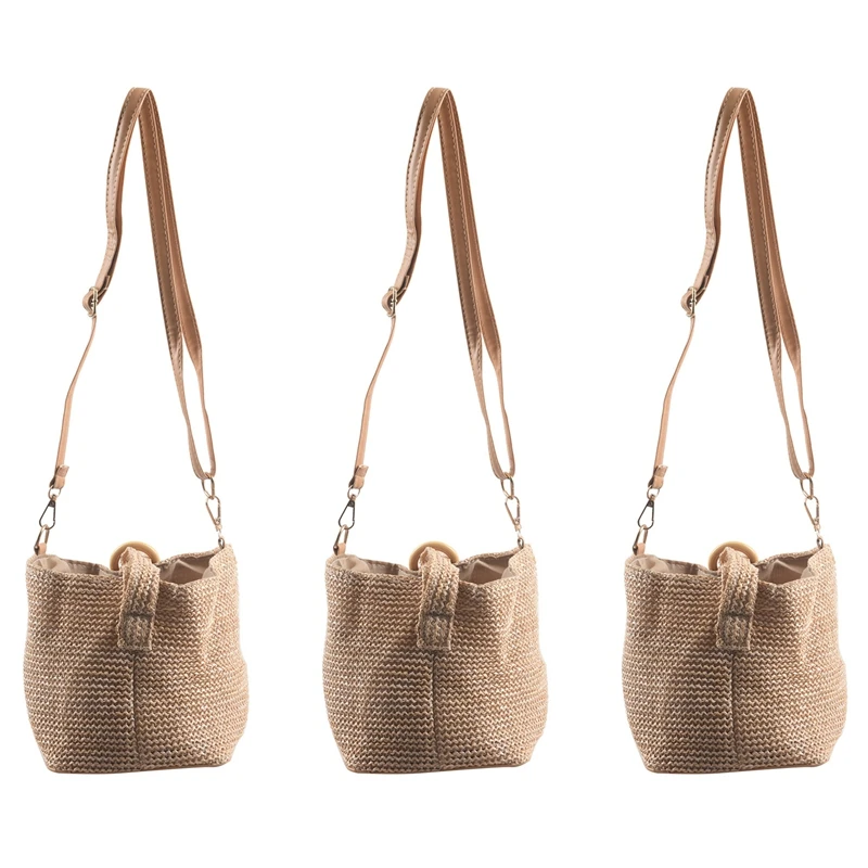 

3X Summer Women Handbag Fashion Straw Bags Ladies Beach Straw Bag Female Rattan Bag Small Bags For Women Rattan Handbags
