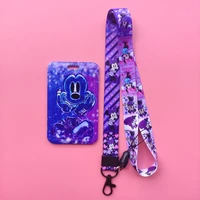 disney mickey minnie girls id badge holder gift with cute neck lanyard strap for women and men capacity2 credit cards