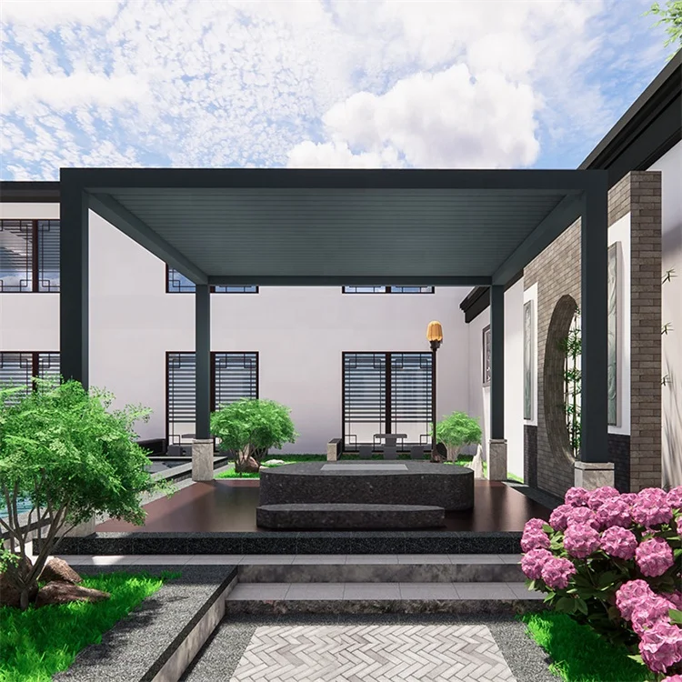 Заводская цена алюминиевая беседка для жалюзи наружная Водонепроницаемая