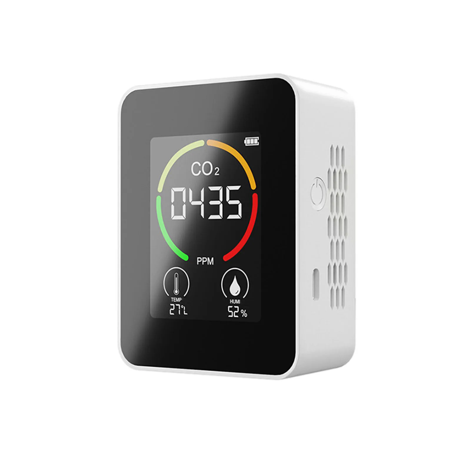 

Carbon Dioxide Detector 3 In 1 Indoor CO2 Meter Portable Air Quality Monitor Rechargeable Temperature And Humidity Tester For