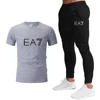 2023 Men's Luxury T-shirt + Pants Suit Brand Short Sleeve Set Luxury Printed Cotton Shirts Jogging Sweatpants Male Sportswear 5
