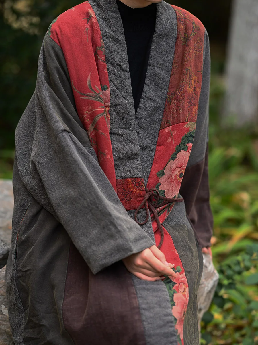 Оригинальная осенне-зимняя куртка из хлопка и конопли свободная версия