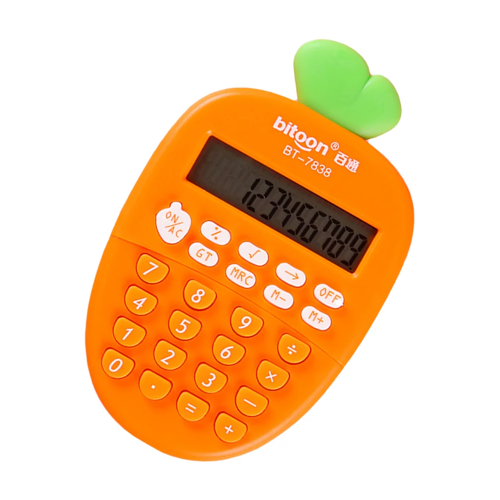

Calculator Cute Kids Pocket Office Portable Electronic School Carrot Size Mini Student Cartoon Kawaii Handheld Financial Desktop