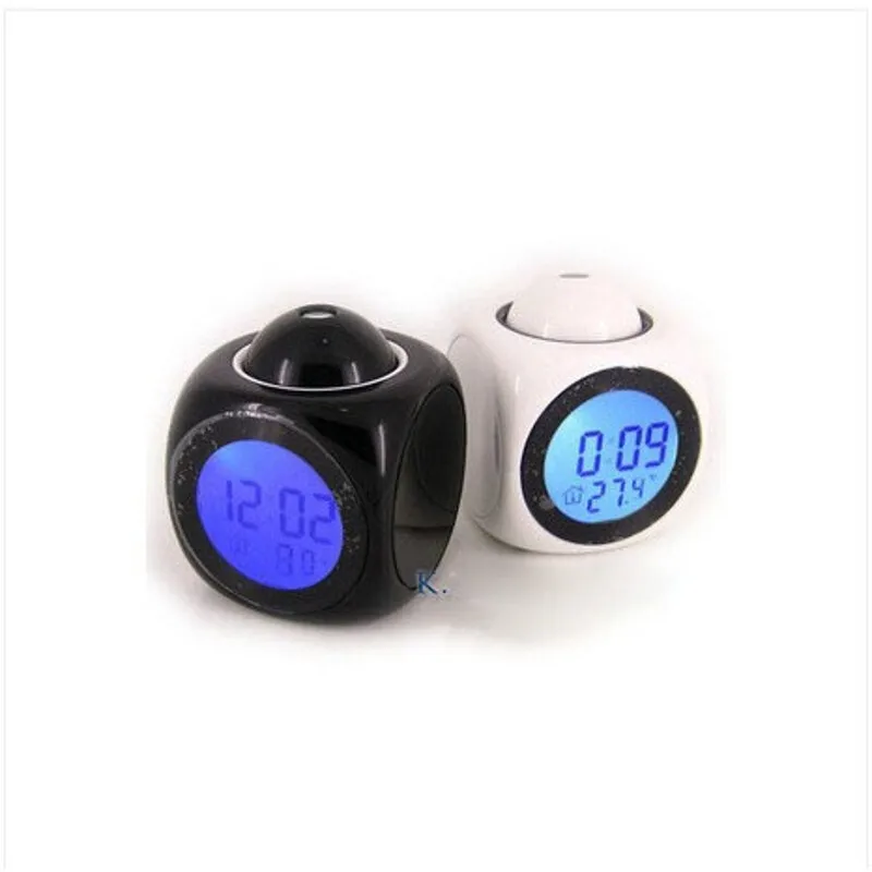 Projection Music Digital Weather LCD Snooze Clock Ringtone Alarm Display Backlight LED Projector Timer English Timekeeping |