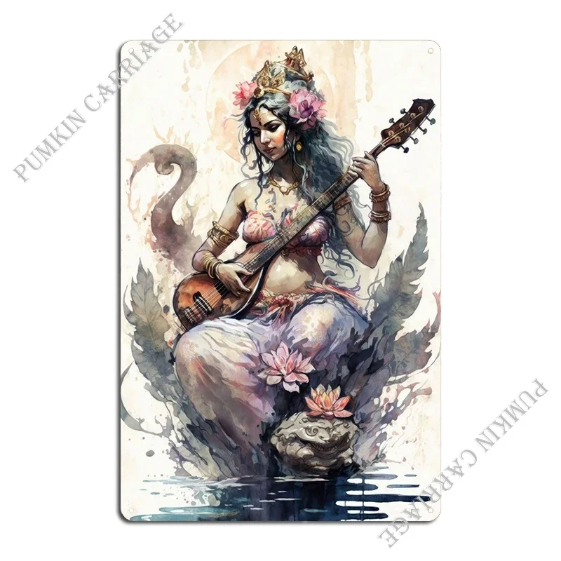 Металлическая табличка Бог Сарасвавати