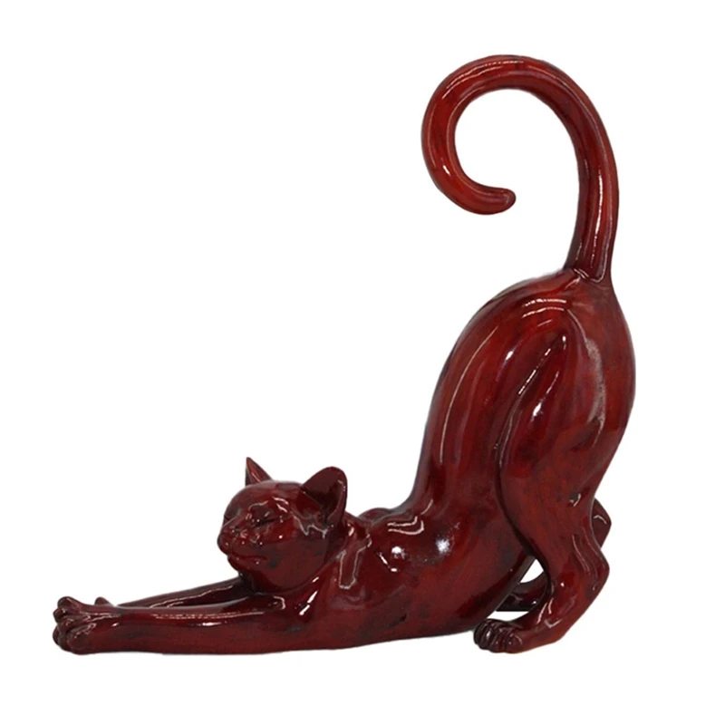 

Статуэтка из смолы, статуэтка кошки, растягивающаяся, подарки для кошки, любовника, абстрактные поделки, используемые для украшения дома и с...