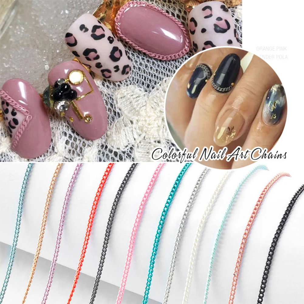 

1pc Nail Art Color Chain Superfine Decorative Chain Metal Chain Nail Art Decoration Nail Art Ornaments Manicure Accessories