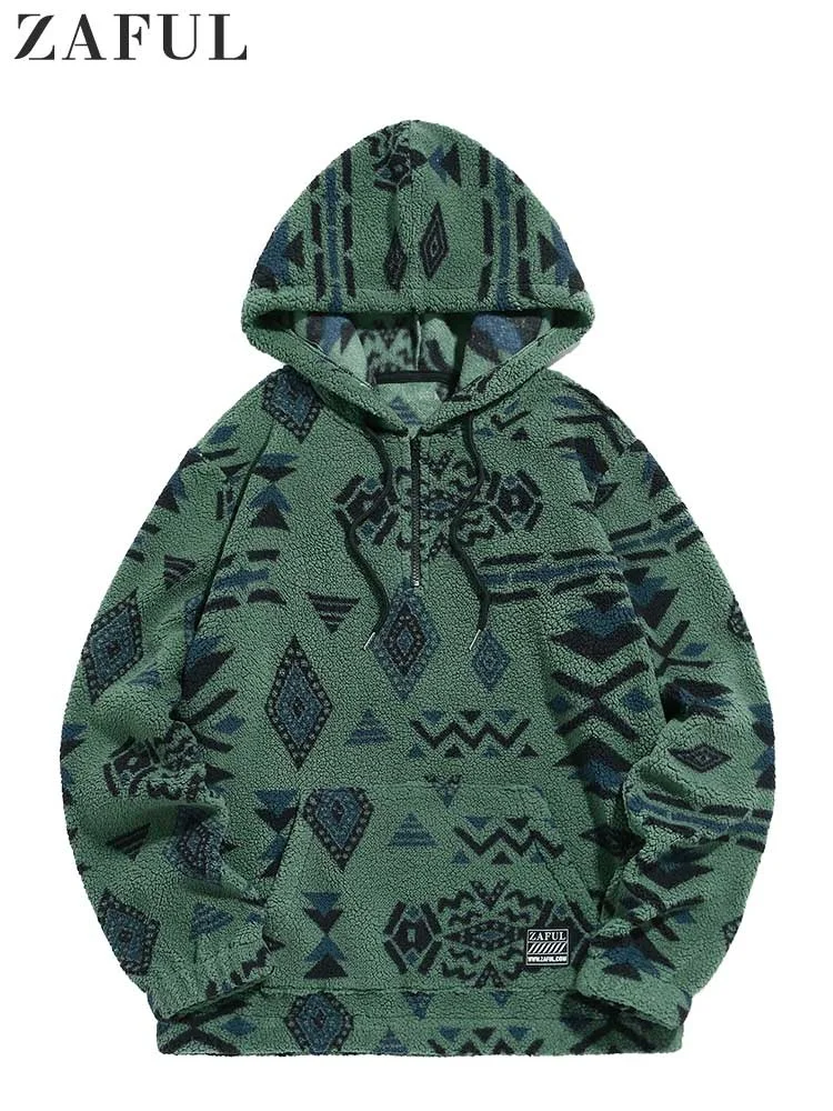 

ded die for Men Etnic Aztec Print Fuzzy Sweatsirts Unisex Streetwear Pullover Fall Winter Sweats Warm Jumper