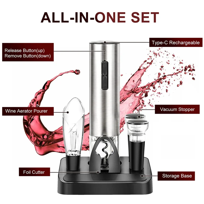 

Bottle Opener, Automatic Corkscrew Wine Opener for Wine Lover Wine Gift Set
