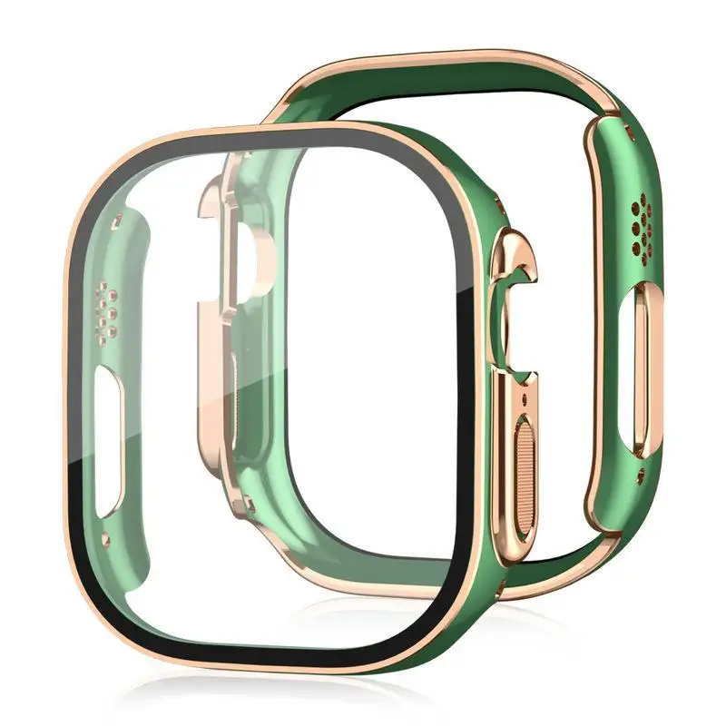 Tempered Glass+case For Apple Watch Ultra 49mm band smartwatch film PC+Bumper Screen Protector Cover iwatch series Accessories
