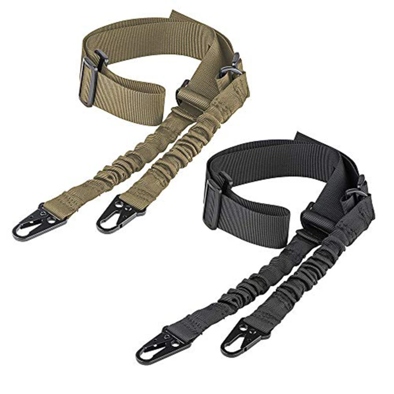 

Airsoft Accessories Rifle Sling Tactical 2 Point Belt Bungee Rifle Strap System Nylon Sling With Expended Metal Buckle