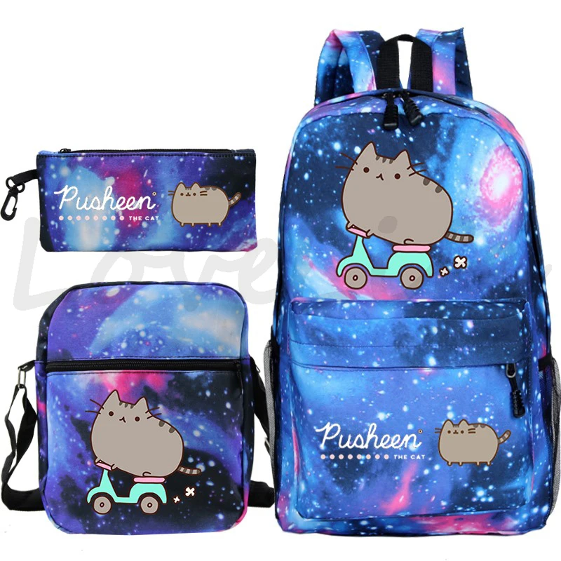 3pcs/set Schoolbag For Boys Girls Anime Bagpack Laptop Rucks