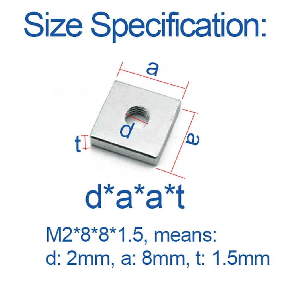 5-40 шт. M2 M3 M4 M5 M6 M8 квадратная гайка из углеродистой стали оцинкованный тонкий