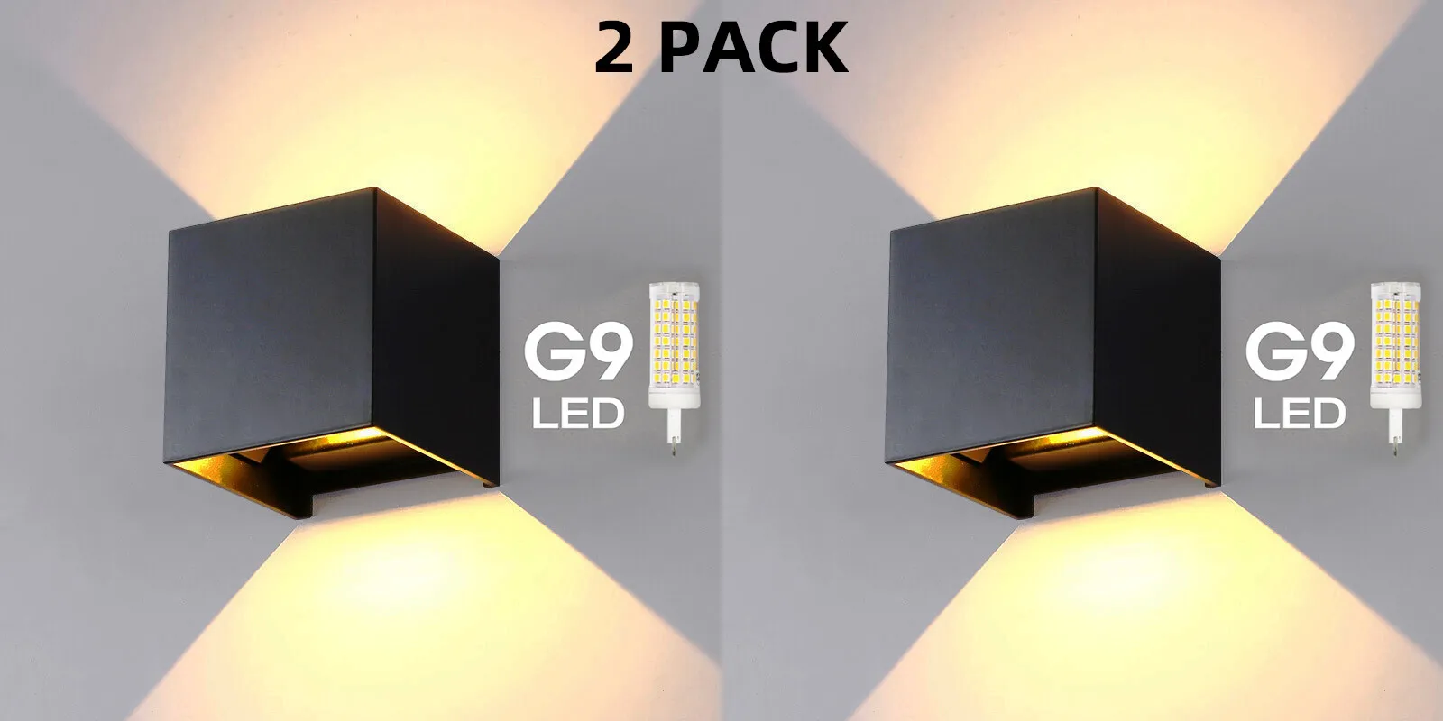 

KICAAO Черный алюминиевый настенный светильник LED G9
