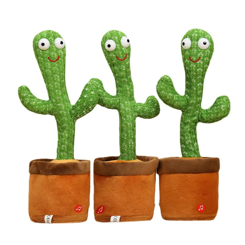 Dancing Cactus Toy Talking Repeat Singing Sunny Cactus Toy 120 Pcs Songs for Baby 15S Record Your Sound Sing Dancing Recording