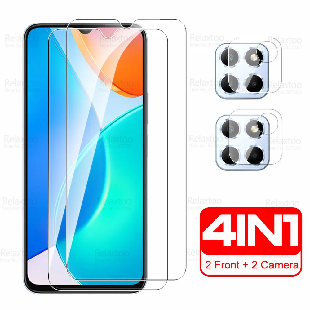 

4 в 1 Защитное стекло для камеры Honor X6 защита экрана Xonor X 6s X 6 6S HonorX6 HonorX 6s 4G Закаленное стекло Защитная пленка для телефона