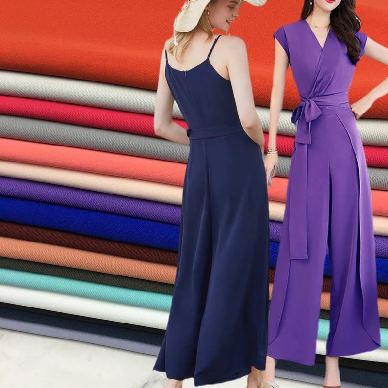 

Stretch Reticulated Ice Silk Fabric Summer Solid Color Soft Dress Wide Leg Pants Shirt Diy Sew Design Wholesale Material Cloth
