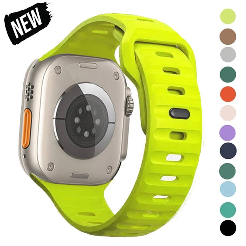 

Silicone Sport Strap For Apple Watch ultra Band 44mm 40mm 41mm 42mm 49mm 45mm smartWatch Rubber bracelet iwatch series 8 7 5 6 4