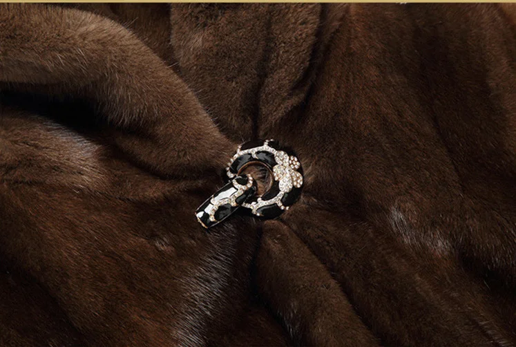 ICCLEK Fur mink 2019 imitation mink coat women's fur whole mink long hat