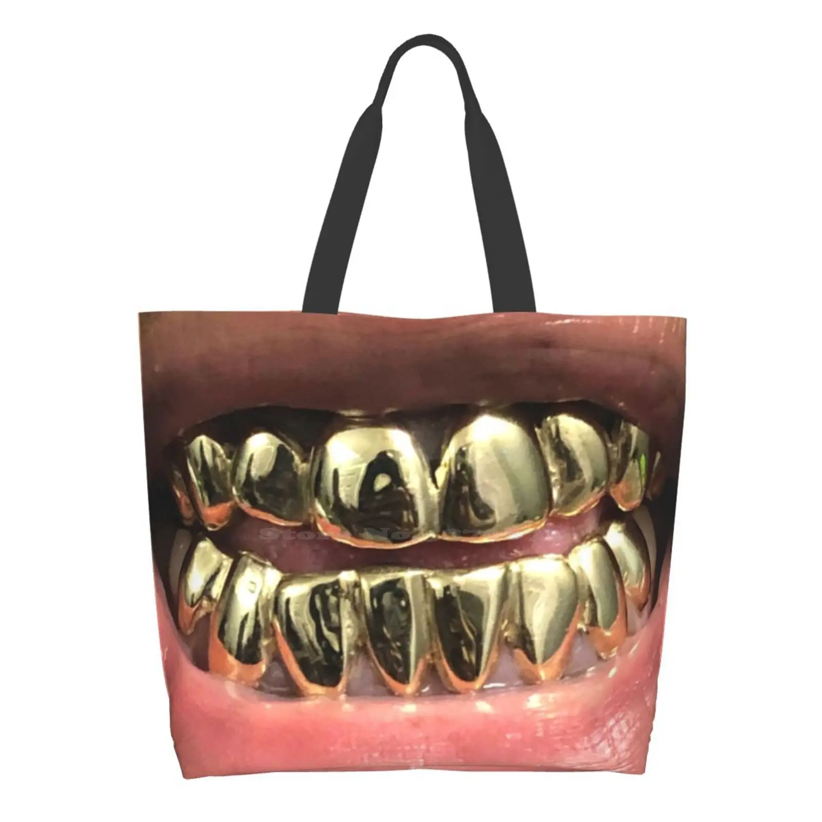 Gold Grillz Girls Handbags Shoulder Bags Large Size Black Man Grillz Gold Grillz Grillz Trill Goldie Gold Teeth Funny Funny