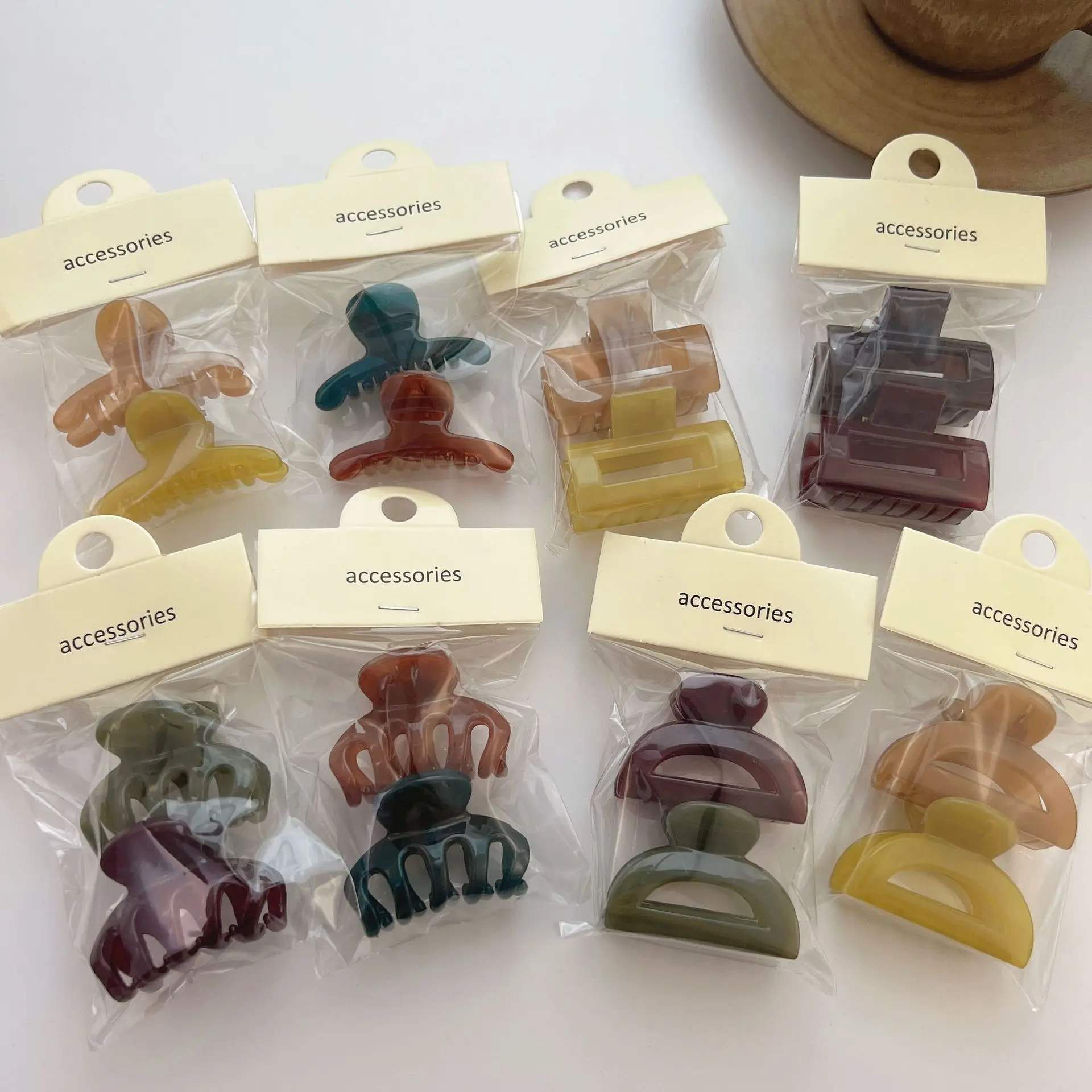 

2Pcs Keel Semicircle Square Hair Claws Shower Updo Hairpin Horsetail Side Bang Shark Hair Grip Broken Hair Clip Hair Accessories