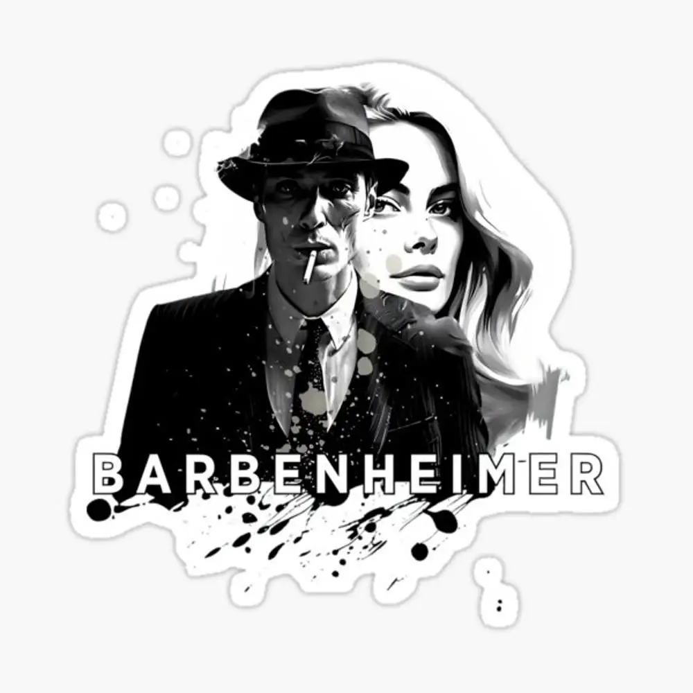 

Наклейка Barbenheimer для декора ноутбука, спальни, автомобиля, милый мультяшный модный чемодан для общественных мест