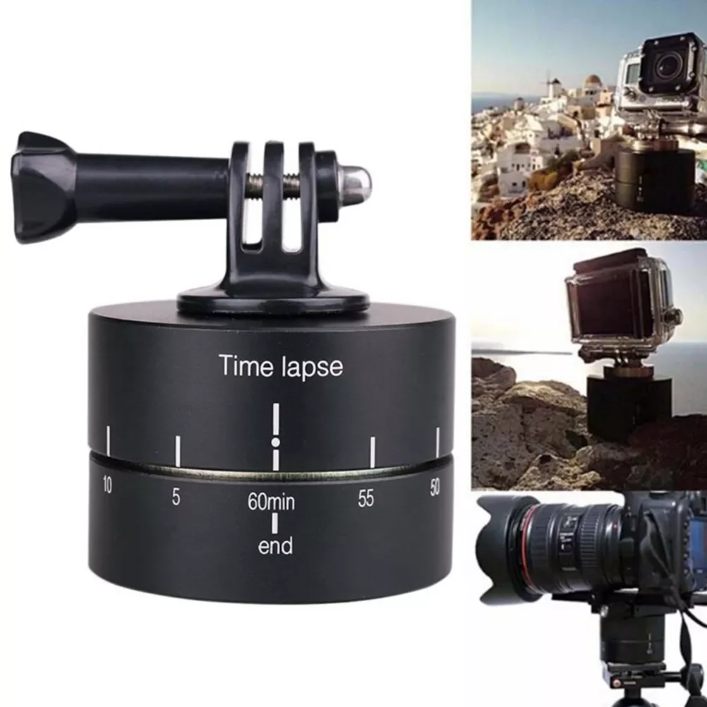 

Degree Time Lapse Auto Rotate Camera Tripod Head Base 360 Rotating Timelapse For Gopro Camera SLR For Iphone