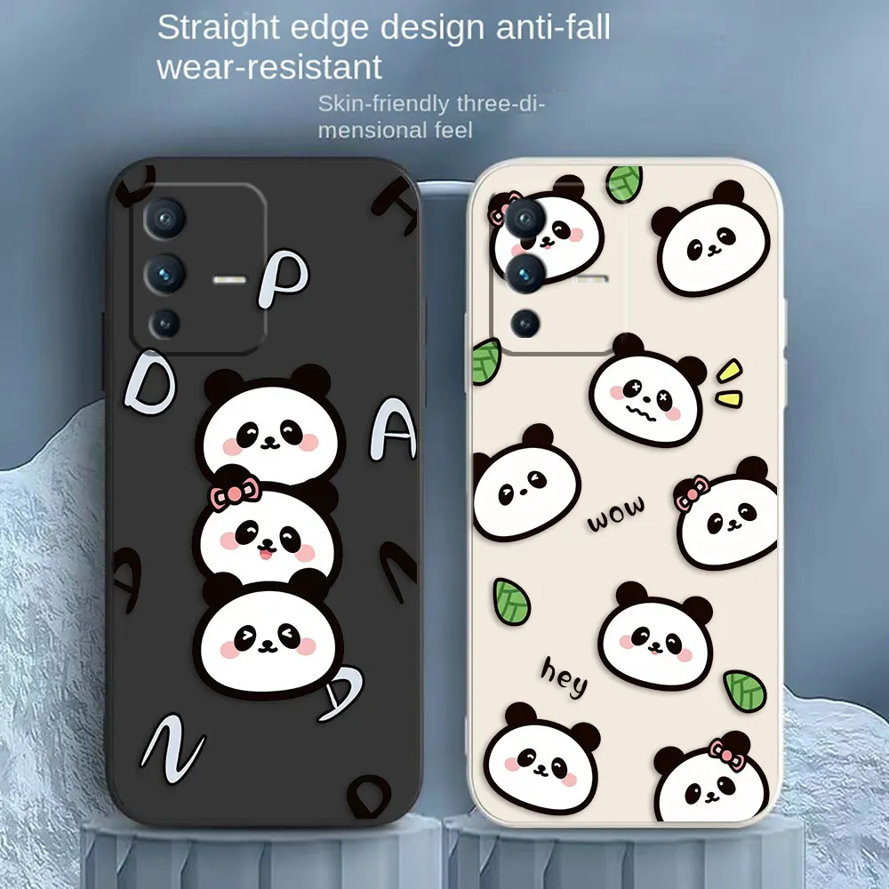 

Cute Cartoon Panda Phone Case For VIVO S1 S5 S6 S7 S9 S9E S10 S12 S15 S16 S16E V29 V20 V21 V23 V25 V27 PRO 5G Case Funda Shell