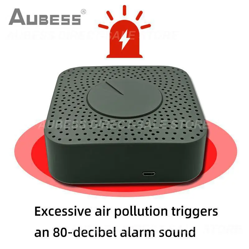 

Wireless Formaldehyde Voc Carbon Dioxide Temperature Humidity Sensor 80 Decibels Alarm Wifi Smart Air Box Tuya Remote Control
