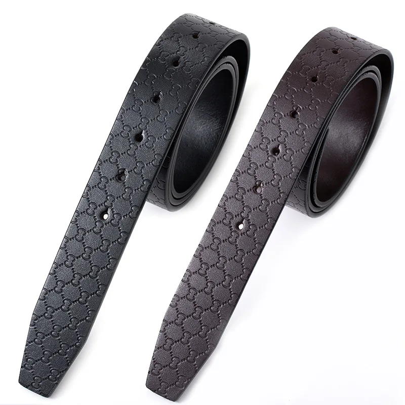 

Men Belt Strap Men's First Layer Cow Leather Belts Strap 3.7cm 100% Genuine Leather for Men Pin Buckle Belt No Buckle 110-125cm