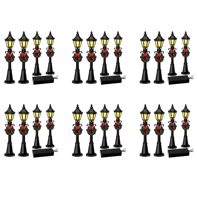 

Christmas Mini Street Light Models,24 Pcs Mini Street Lamp Dollhouse Streetlight,Micro-Landscape Fairy Garden