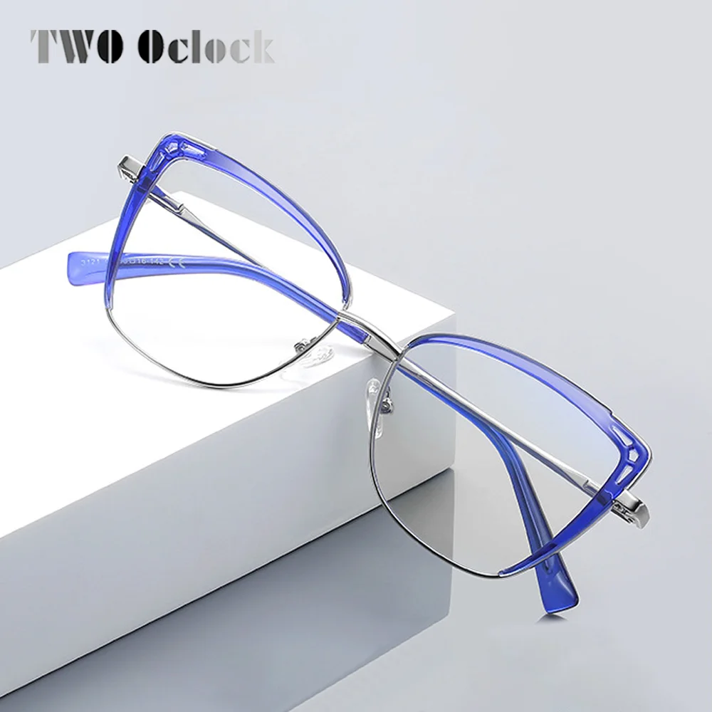 Женские оправы для очков без от близорукости цвет синий 2025