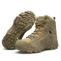 mens boots spring wear resistant hiking shoes outdoor desert high top work shoes mens training boots hiking martin boots