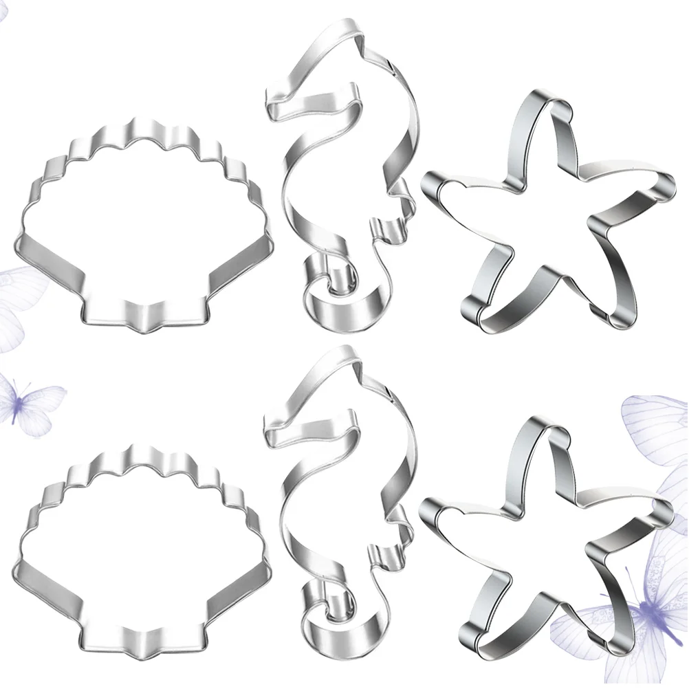 

6Pcs Ocean Creature Cookie Set Under the Cookie Molds Fondant Biscuits Molds for Kids Birthday Party