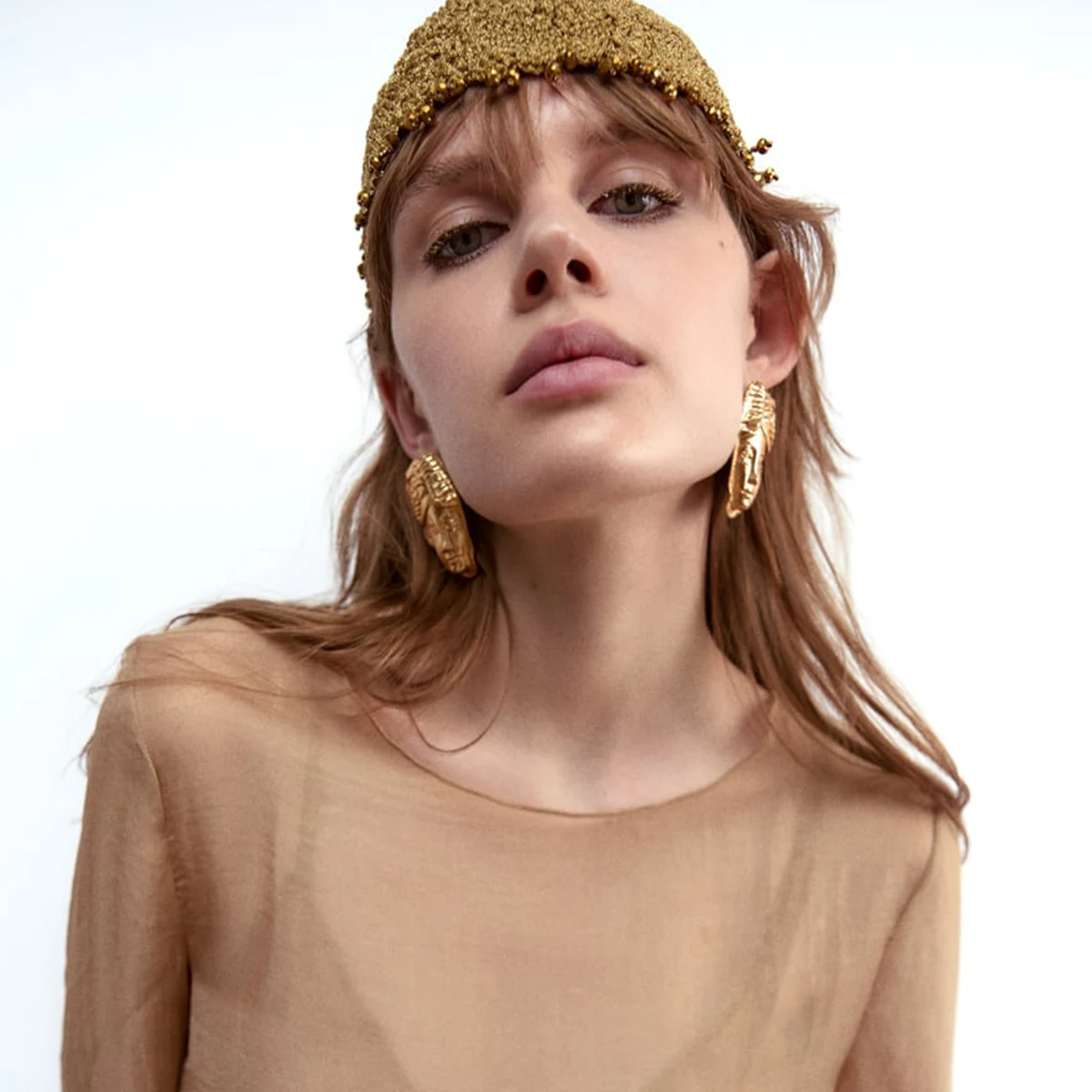 2023 New Face-shaped Drop Earrings for Women Personality Vintage Metal Jewelry Holiday Party Accessories