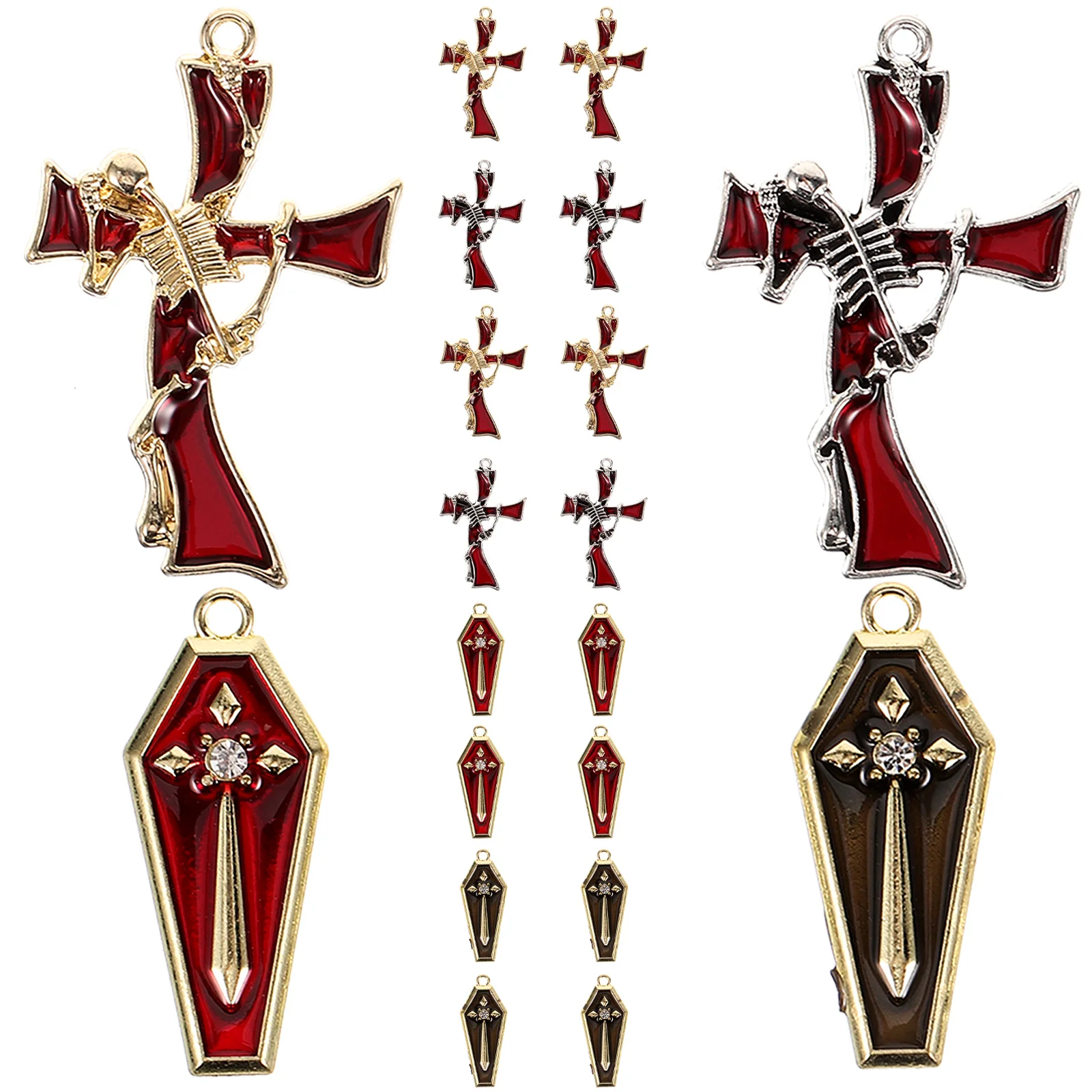 

Alloy Dripping Ornament Cross Shaped Charms Coffin Decor Jewelry Making Handmade Accessories Novelty Chic