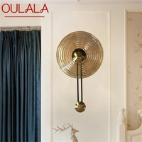 oulala new chinese style wall light led modern circle scones indoor living room bedroom fixtures