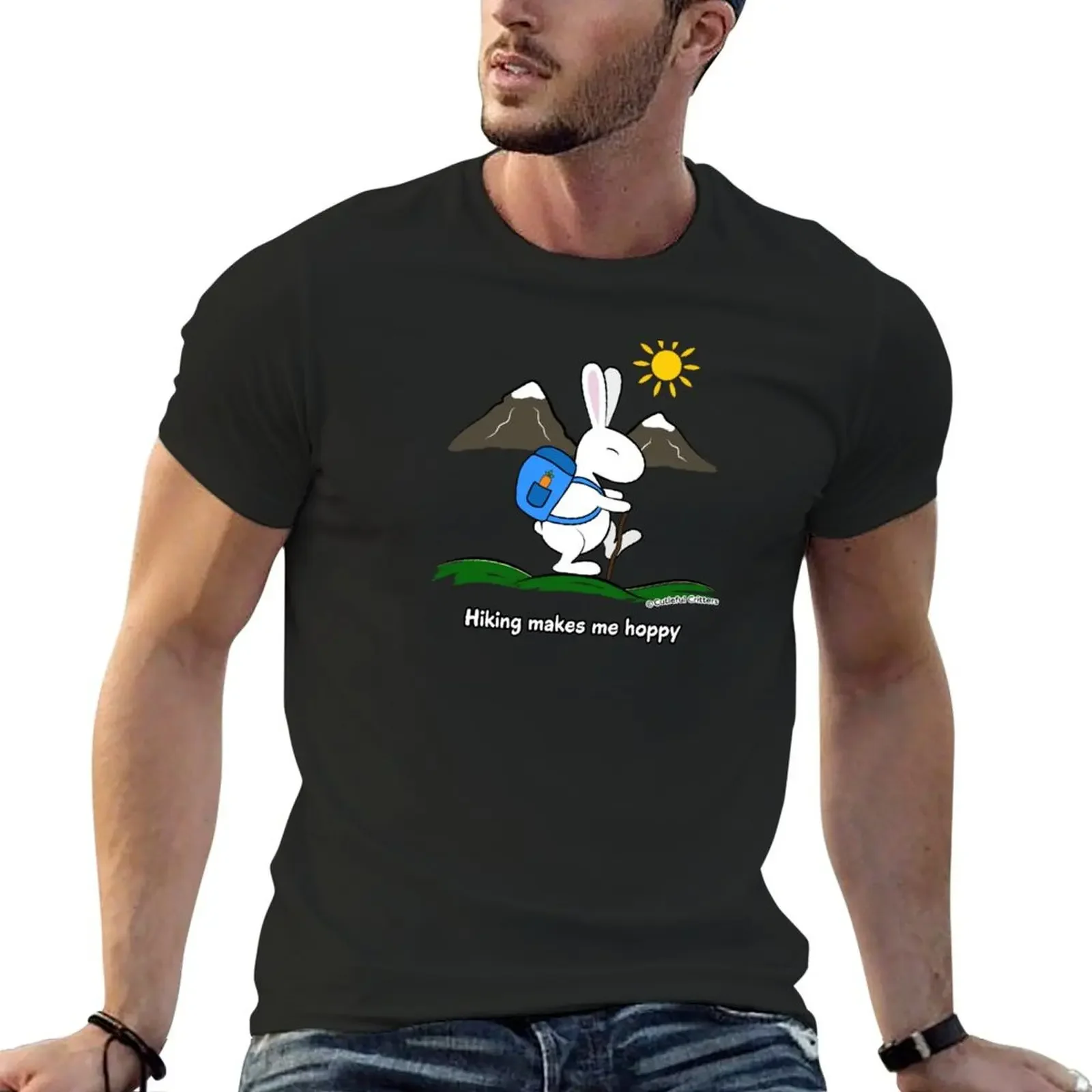 Hiking makes me hoppy! T-Shirt kawaii clothes oversizeds heavy weight t shirts for men