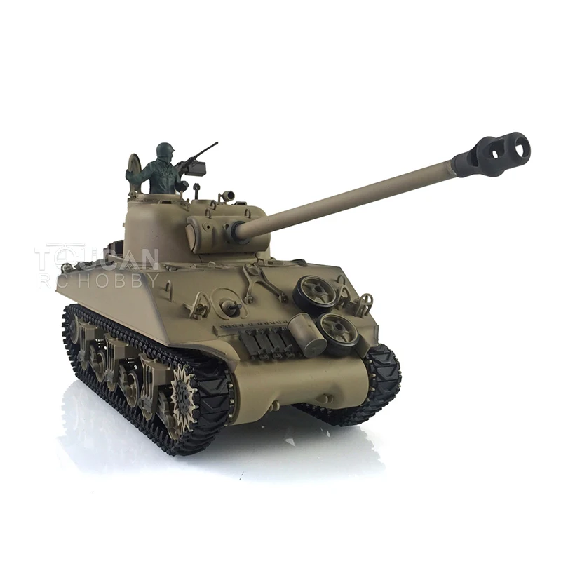 

Gift HENG LONG 1/16 7.0 Plastic M4A3 Sherman RC Tank 3898 360°Turret FPV Barrel Recoil Toucan Toys Gifts For Boys TH19779
