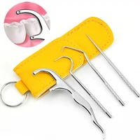 stainless steel oral cleaning set portable oral cleaning tooth flossing artifact picnic camp reusable oral cleaning care tools