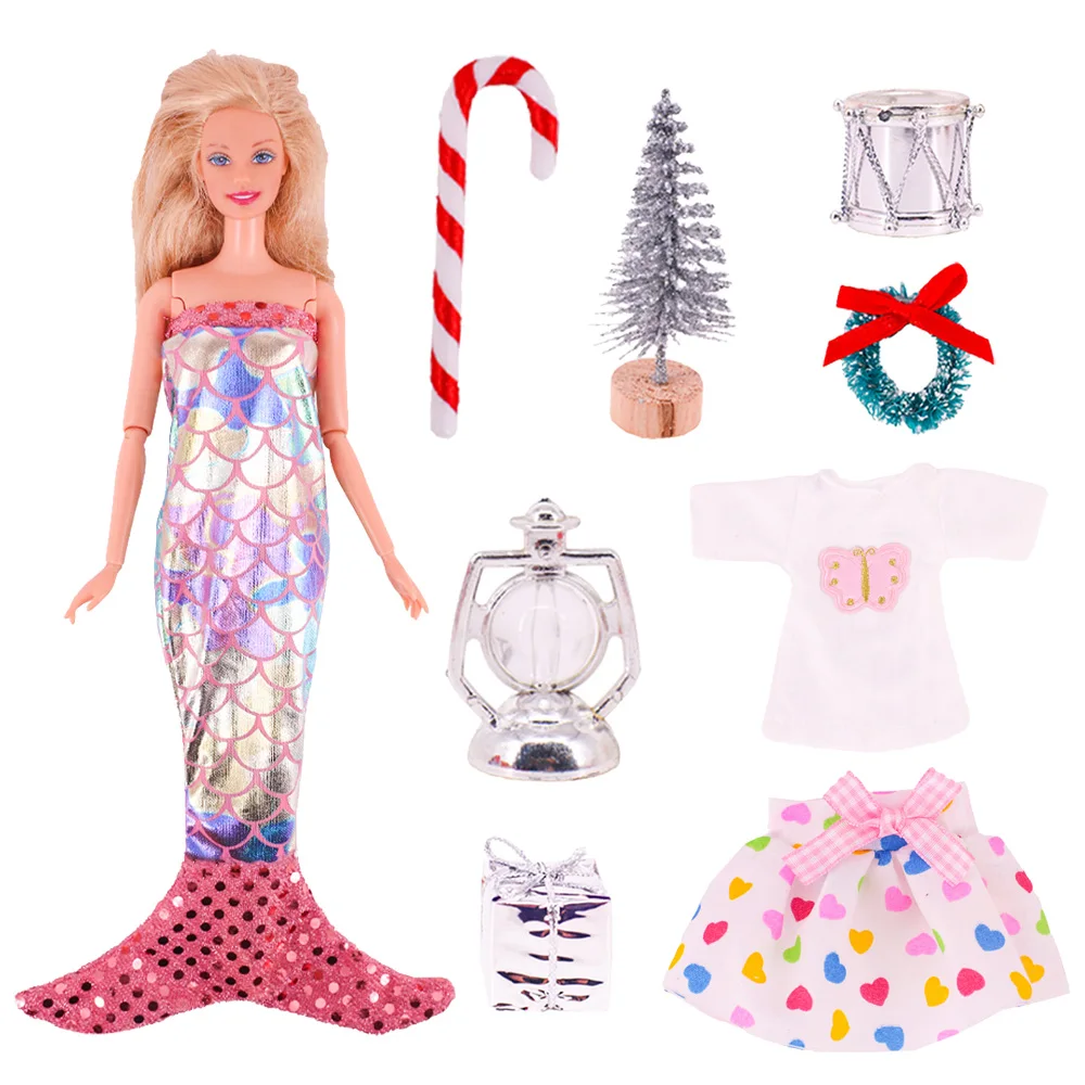 

9 шт./набор Барби Кукла и эльф Одежда для куклы Рождественский Декор Куклы Аксессуары для куклы Барби и эльфа наряд для куклы наряд для девоч...