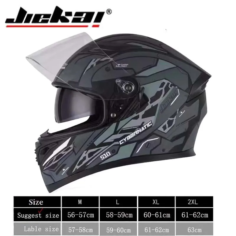 JIEKAI зимний мужской мотоциклетный шлем с двойными линзами аксессуары для