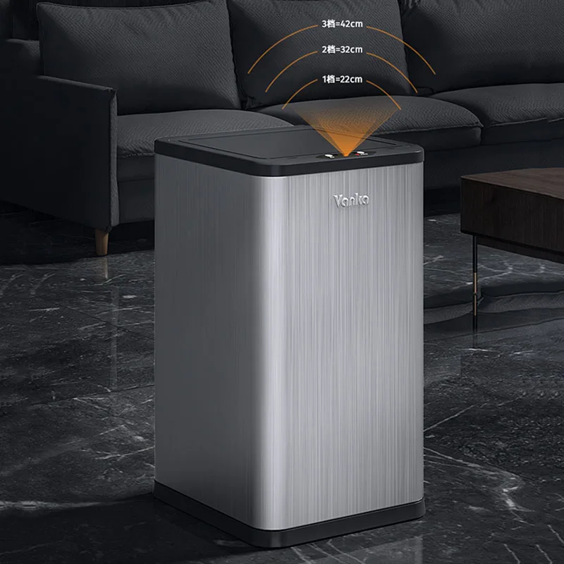 

Мусорная корзина из нержавеющей стали с автоматическим датчиком, 15 л, 18 л