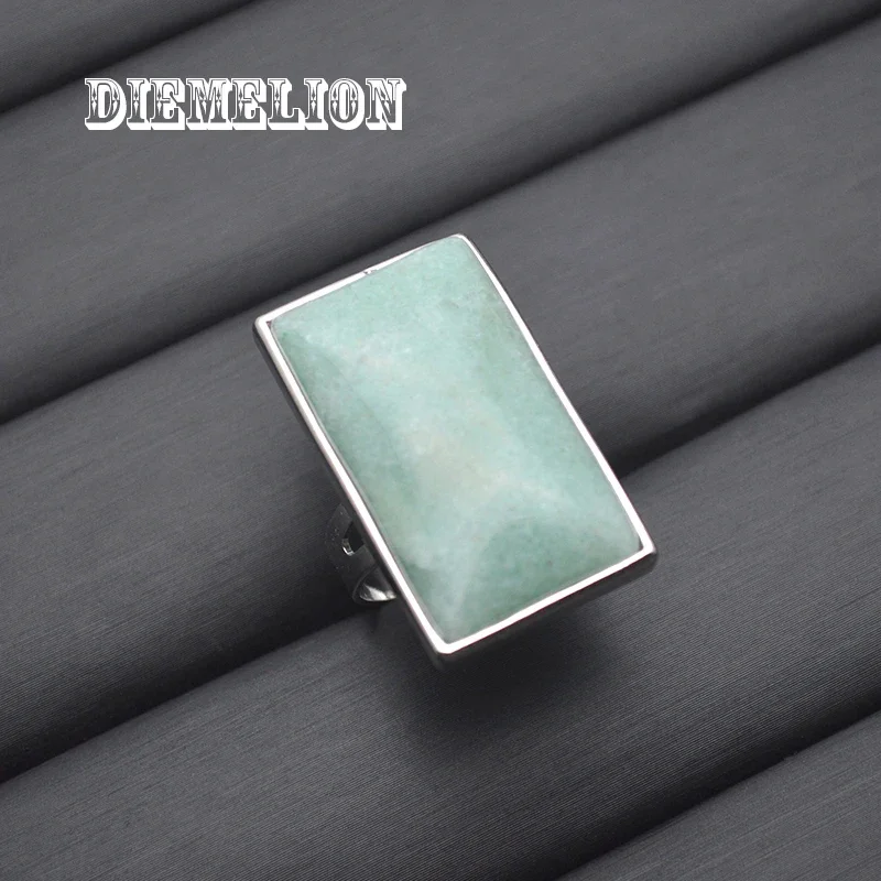 Кольцо с натуральным камнем для мужчин и женщин прямоугольное ювелирное изделие