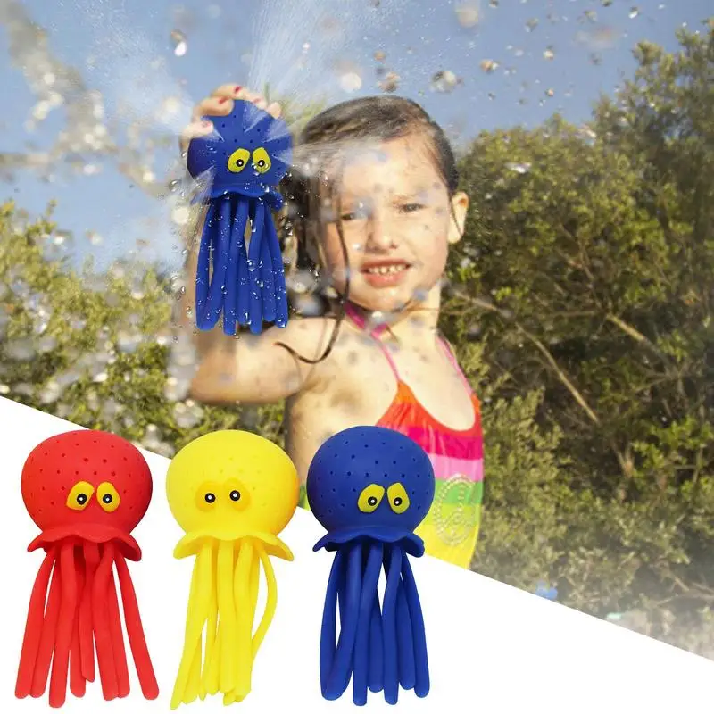 

Baby Bath Toys For Kids Octopus Antistress Squeeze Water Spray Toys Sensory Balls Summer Pool Toys For Children Water Game Toy