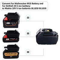 for makita li ion power tools dm18m 18v 20v battery adapter convertor for dewalt for milwaukee batteries converted