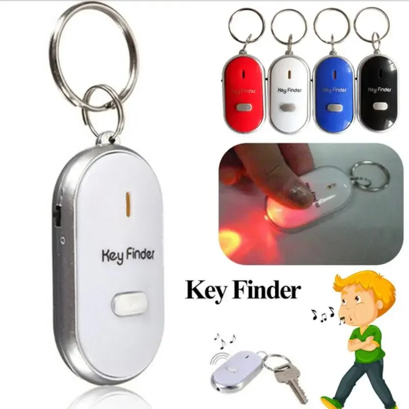 

Free Shipping Smart Key Finder Anti-lost Whistle Sensors Keychain Tracker LED With Whistle Claps Locator